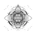 A tattoo design symbolizing the power of being the chosen one and the significance of vibration, frequency, and sound tattoo design idea