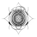 A tattoo design symbolizing the power of being the chosen one and the significance of vibration, frequency, and sound tattoo design idea