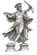 I want a tattoo of a ancient rome statute up handed and open tattoo design idea