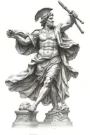 I want a tattoo of a ancient rome statute up handed and open tattoo design idea
