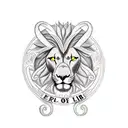 Christian Cross with lamb, lion, and rosemb tattoo design idea