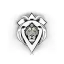 Christian Cross with lamb, lion, and rosemb tattoo design idea