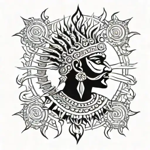sun warrior clan rajput heritage tattoo design idea