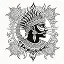 sun warrior clan rajput heritage tattoo design idea