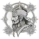 sun warrior clan rajput heritage tattoo design idea