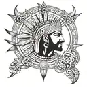 sun warrior clan rajput heritage tattoo design idea