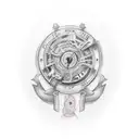 hour glass half full tattoo design idea