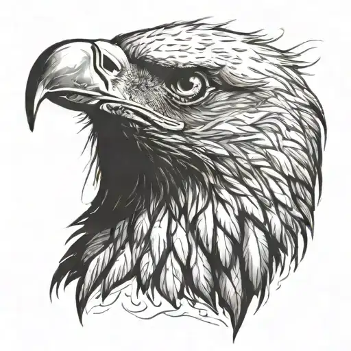 the silhuette of a eagle head tattoo design idea