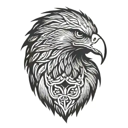 the silhouette of a eagles head  tattoo design idea