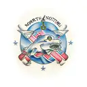 North Carolina theme with symbolism of family of 5 people tattoo design idea