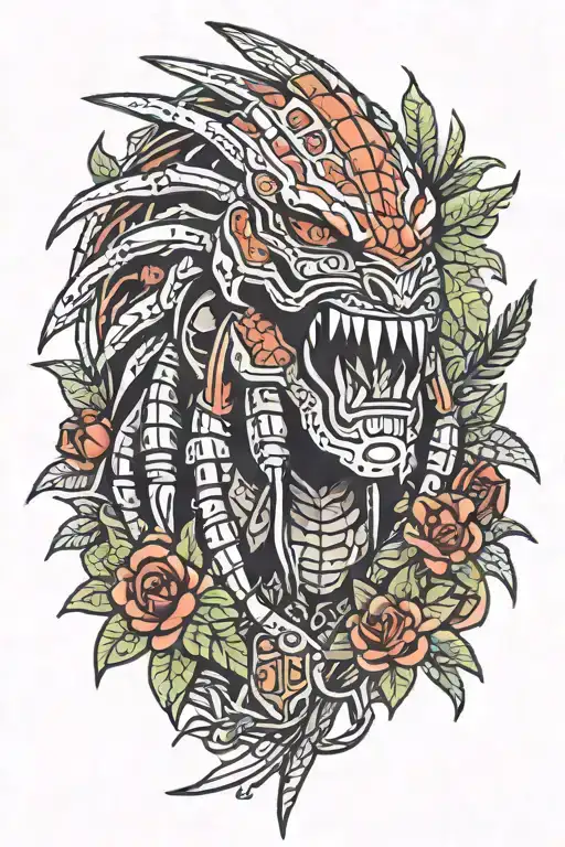 predator jungle tattoo design idea