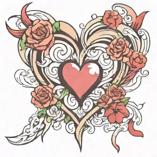 mom heart  tattoo design idea