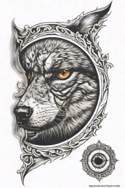 wolf eye tattoo design idea