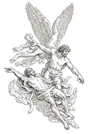 icarus and the creation of adam tattoo design idea