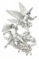icarus and the creation of adam tattoo design idea