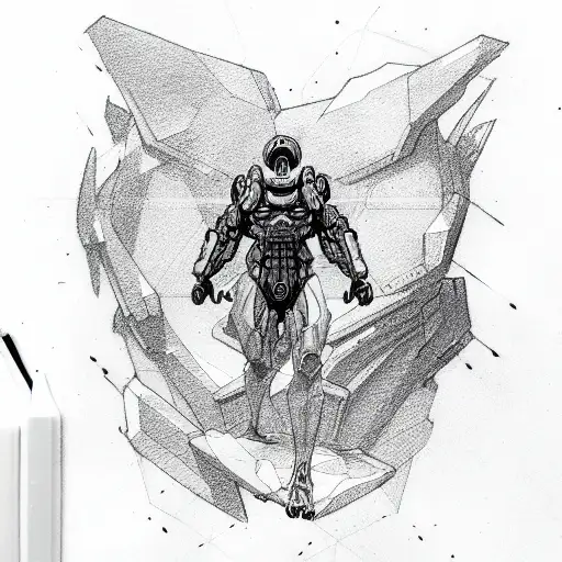 titan on chest tattoo design idea