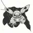 stitch from lilo and stitch closes wires in hands tattoo design idea