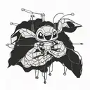 stitch from lilo and stitch closes wires in hands tattoo design idea