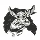 stitch from lilo and stitch closes wires in hands tattoo design idea