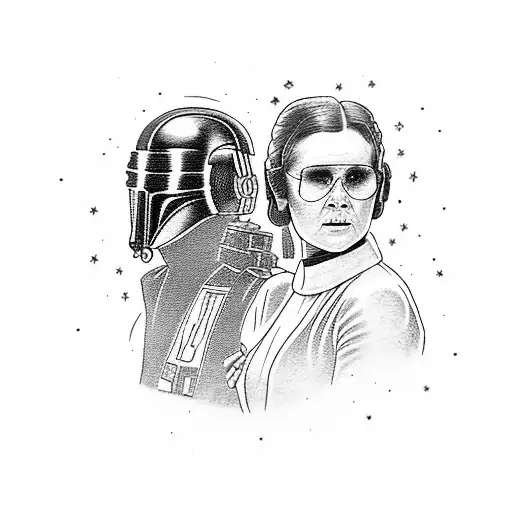 Han Solo and Princess Leia tattoo design idea