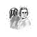 Han Solo and Princess Leia tattoo design idea