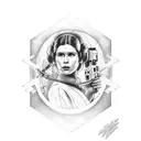 Han Solo and Princess Leia tattoo design idea