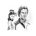 Han Solo and Princess Leia tattoo design idea