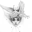 A stylized representation of Ethel Cain's favorite song lyrics tattoo design idea