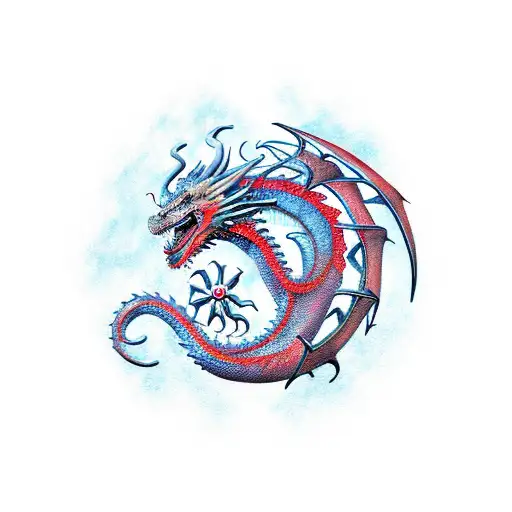 Gold dragon as emblem of the house targaryen Vector Image