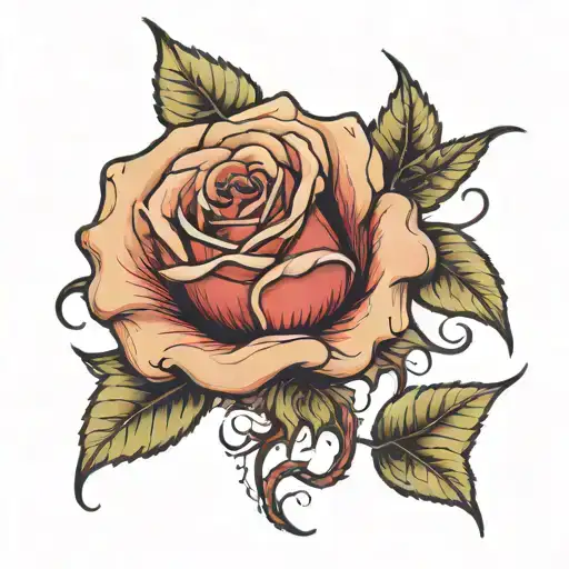 dying rose  tattoo design idea