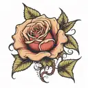 dying rose  tattoo design idea