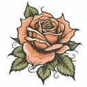 dying rose  tattoo design idea