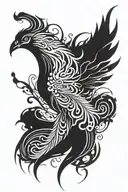 abstract phoenix tattoo design idea
