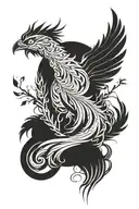 abstract phoenix tattoo design idea