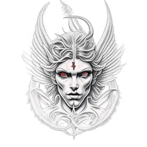 angel and demon tattoo design idea