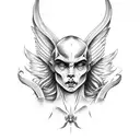 angel and demon tattoo design idea