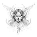 angel and demon tattoo design idea