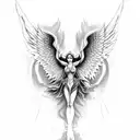 angel and demon tattoo design idea