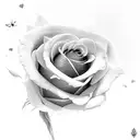 Rose with heart in memory of Mum, Always Loving, Always Loved 12/02/22 tattoo design idea