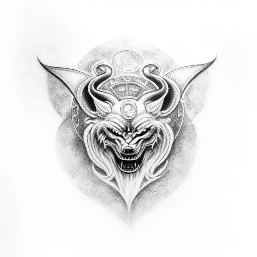 Fenrir,  Odin's raven, Runes and Jörmungandr tattoo design idea