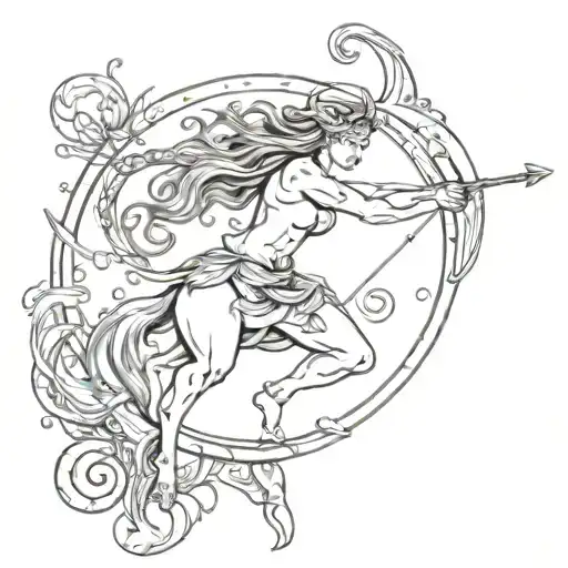 Aquarius sagittarius tattoo tattoo design idea