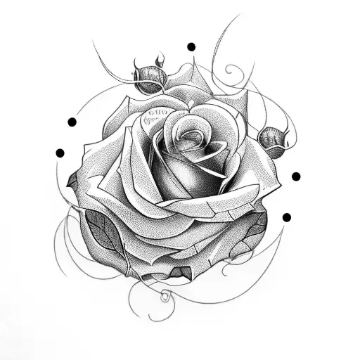 roses and vikings tattoo design idea