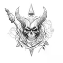 roses and vikings tattoo design idea