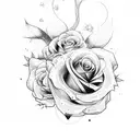 roses and vikings tattoo design idea