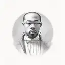 A captivating portrait of a hustler surrounded by stacks of money tattoo design idea