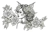 ADA JO WITH ROSES tattoo design idea