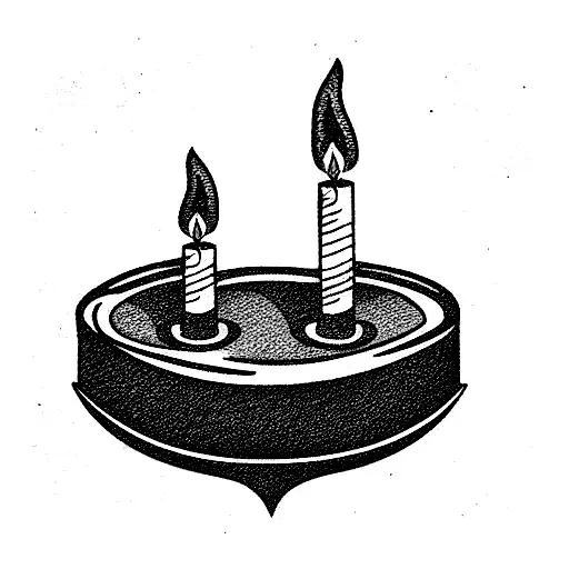 candlestick with 1400 tattoo design idea