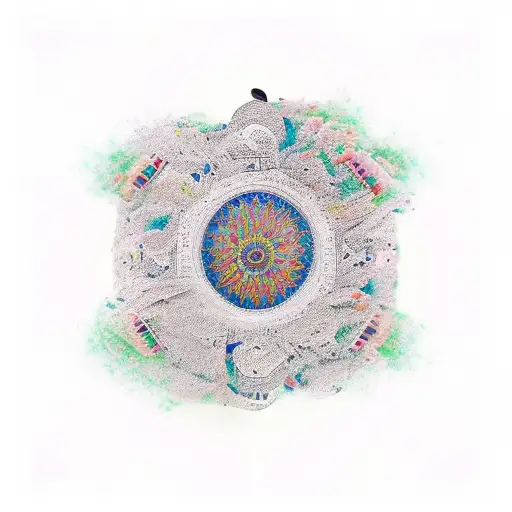 iran and rostam and zahak and shahname and music tattoo design idea