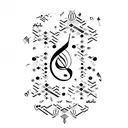 iran & shahname & music tattoo design idea