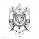 A dotwork tattoo combining elements of Native American culture, nature, and political symbols in a visually striking composition tattoo design idea